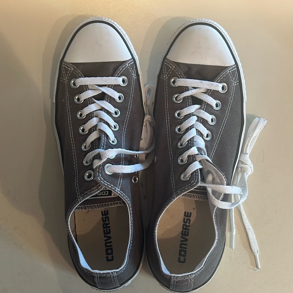 Dark gray Converse All Star low top sneakers Women’s size 12, men’s size 10